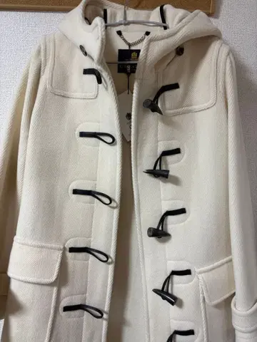 택 포함 새상품 GRENFELL 글렌펠 더플 코트 화이트 34