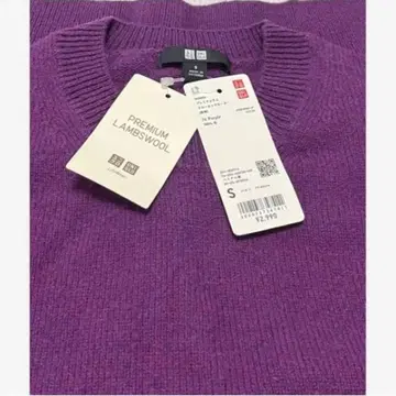 [유니클로] 프리미엄 램스울 크루넥 스웨터 (긴팔) S사이즈 보라색