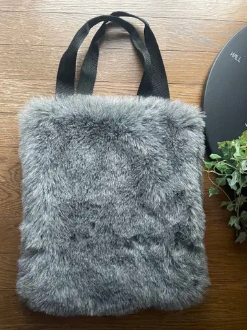 TWEEDMILL 인조 모피 토트백 그레이