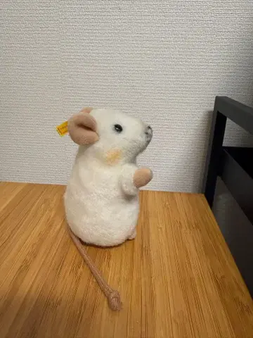 STEIFF 화이트 쥐 봉제 인형 Pilla Mouse