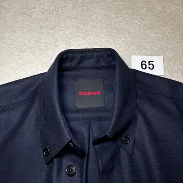 65 새상품급 CABaN 셔츠 울 네이비 M 일본제