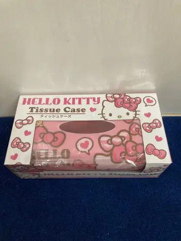 [ 새상품 미개봉 ] 헬로키티 티슈 케이스 리본 무늬 핑크 산리오
