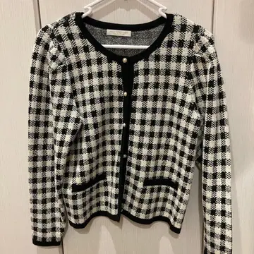 PROPORTION 체크 무늬 긴팔 가디건