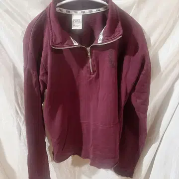 PINK 버건디 지퍼 트레이닝복