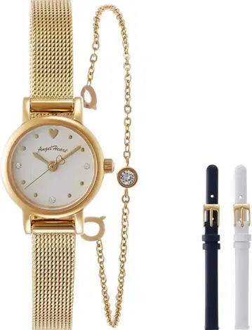 [ 키리타니 미레이 착용 ] Angel Heart 골드 메쉬 손목시계