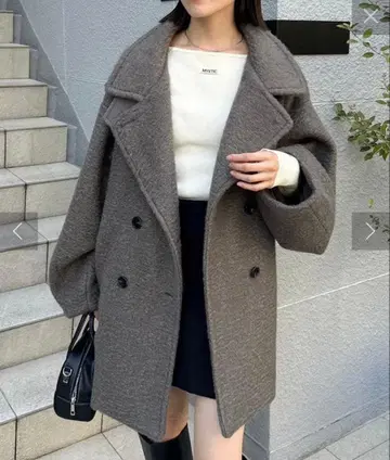 mystic 샤기 미들 코트 차콜 그레이 사이즈 2