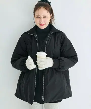 coca A라인 컬넥 충전솜 코트 M