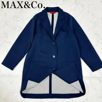 새상품급 MAX&Co. 저지 테일러드 코트 세탁 가능 네이비 M 상당