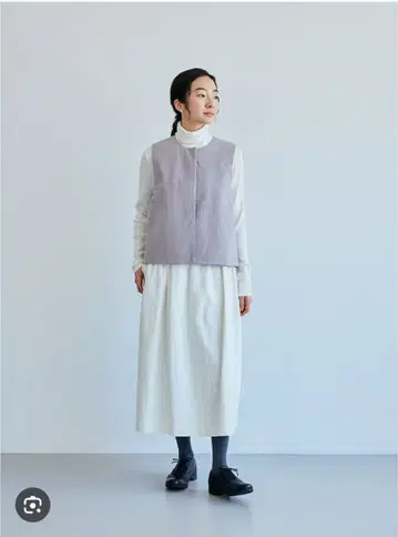 나카가와 마사시치 상점 헴프 린넨과 면 충전솜 베스트 그레이