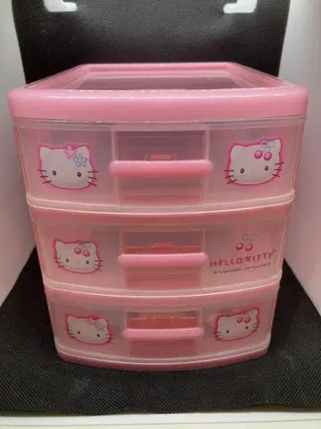 헬로키티 보관 케이스 3단 서랍 체리 카오하나 레트로 산리오