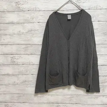 가디건 ( M ) 야크 울 혼방 얇은 소재 포켓 그레이 부드러운 귀여운