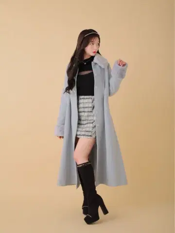 m me eme 퍼 롱 코트