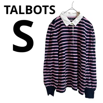 가격 인하 환영 TALBOTS [S] 긴팔 피케 셔츠 네이비/핑크