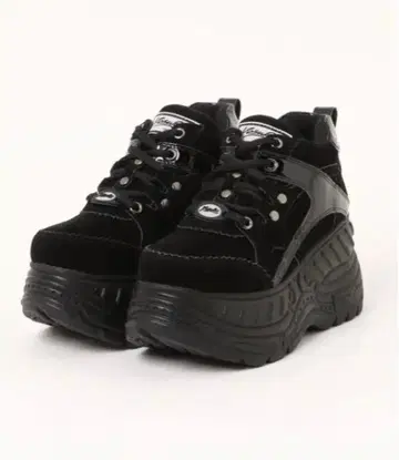 [ YOSUKE/요스케 ] 통굽 레이스업 스니커즈 블랙 실키