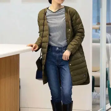 완판템 빔즈 프렌치 롱 다운 자켓 사이즈 M 카키