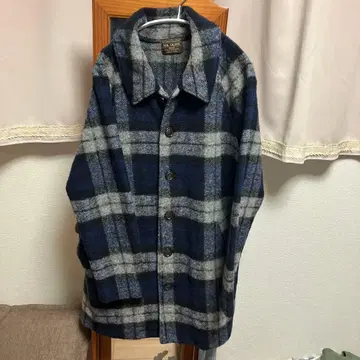 MR. OLIVE 체크 무늬 래글런 슬리브 코트 M