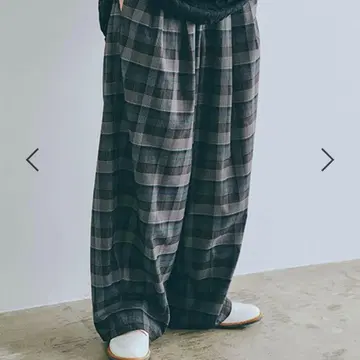 studio clip 볼륨 와이드 이지 팬츠 체크