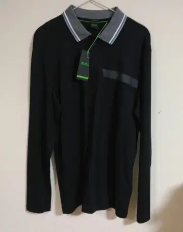 미사용 택 포함 HUGO BOSS 휴고보스 긴팔 피케 셔츠 로고