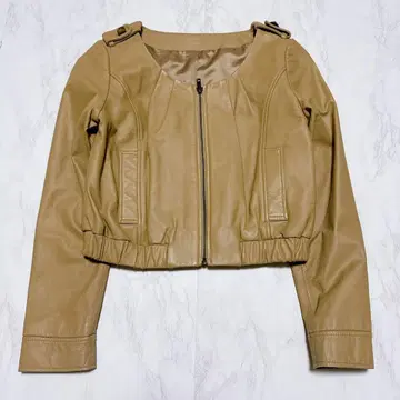 로트레아몽 노카라 가죽 자켓 램 가죽 베이지 사이즈 2