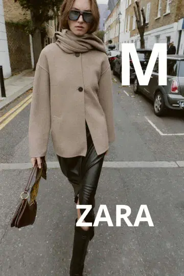 ZARA 울 숏 스카프 코트 M 사이즈