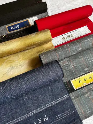 기모노 리메이크 실크 울 쇼잔 등 미사용 옷감 5개 세트 1