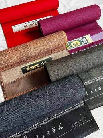 기모노 리메이크 실크 울 쇼잔 등 미사용 옷감 5개 세트 2