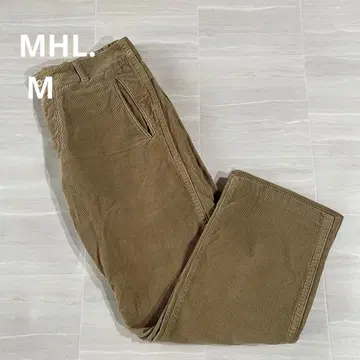 MHL. 코듀로이 팬츠 신치 벨트 브라운 Margaret Howell