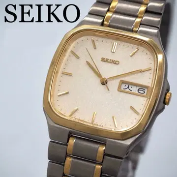 407 가동 SEIKO 남성용 시계 티타늄 데이데이트 티타늄 스퀘어