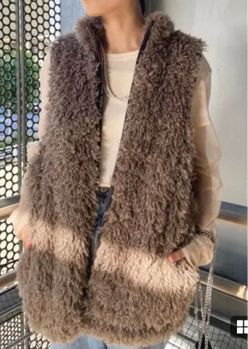 차오패닉 브라운 퍼 베스트