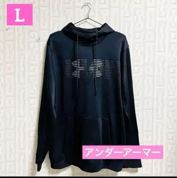 언더아머 블랙 후드 부착 맨투맨 L