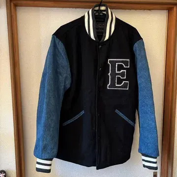 EDWIN 바시티 자켓 블랙/데님 X-Large