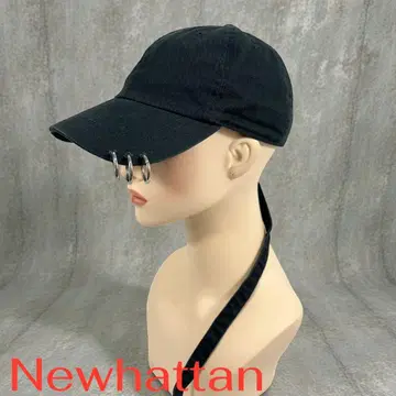 뉴하탄 링 포함 블랙 캡