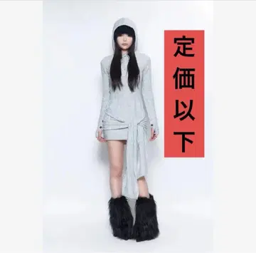 TR34426 S 드레이프 니트 드레스 미니 그레이