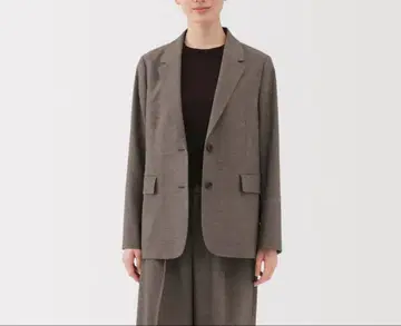 무인양품 기모 테일러드 자켓 여성 M 브라운 패턴