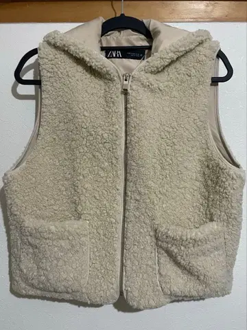 ZARA 플리스 베스트 베이지