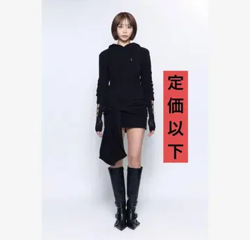 TR34426 S 드레이프 니트 드레스 미니 블랙