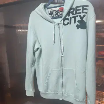 FREE CITY 민트 그린 풀 집업 후드티