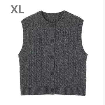 무인양품 안데스 울을 사용한 베스트 차콜 그레이 XL