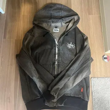 9090 후드 부착 집업 자켓 브라운