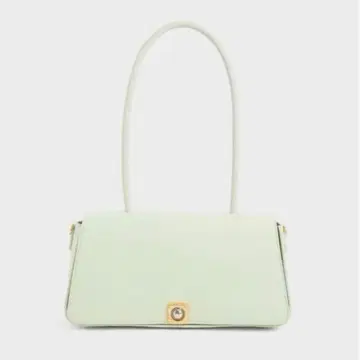 민트 그린 숄더백 골드 체인