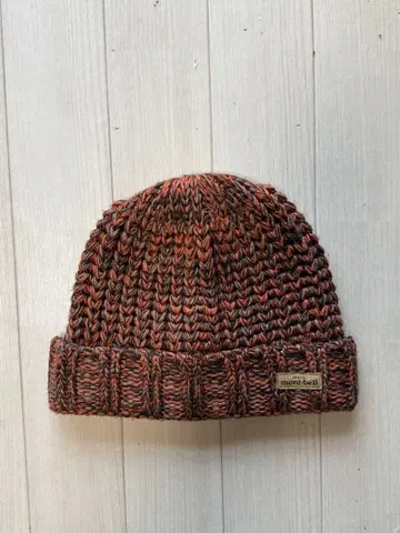 mont-bell 니트 모자 M/L 오렌지 브라운 계열