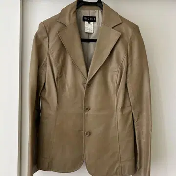 INDIVI 베이지 가죽 자켓 40