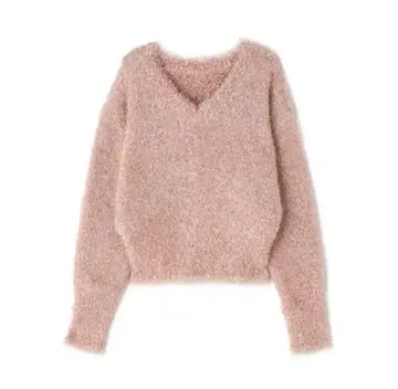 내추럴 뷰티 베이직 라메 샤기 니트 핑크