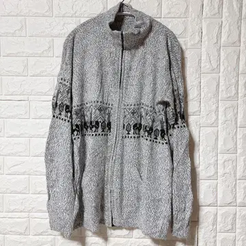 그레이 집업 니트 스웨터