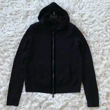 FOXEY 폭시 후드티 울 리브 니트 벨로아 40