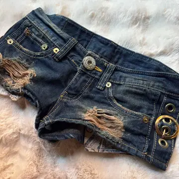 당시 d.i.a. 벨트 디자인 데님 숏 팬츠 헤이세이 갸루 Y2K