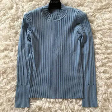 최근 모델 폭시 미드나잇 선 리브 니트 긴팔 블루 38