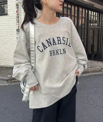 차오패닉 티피 2way 포켓 부착 로고 맨투맨 그레이