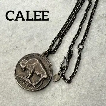 CALEE 칼리 코인 목걸이 실버 직경 3cm