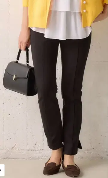 [세탁 가능 허리밴딩 사양] 고출력 스트레치 사이드 슬릿 팬츠